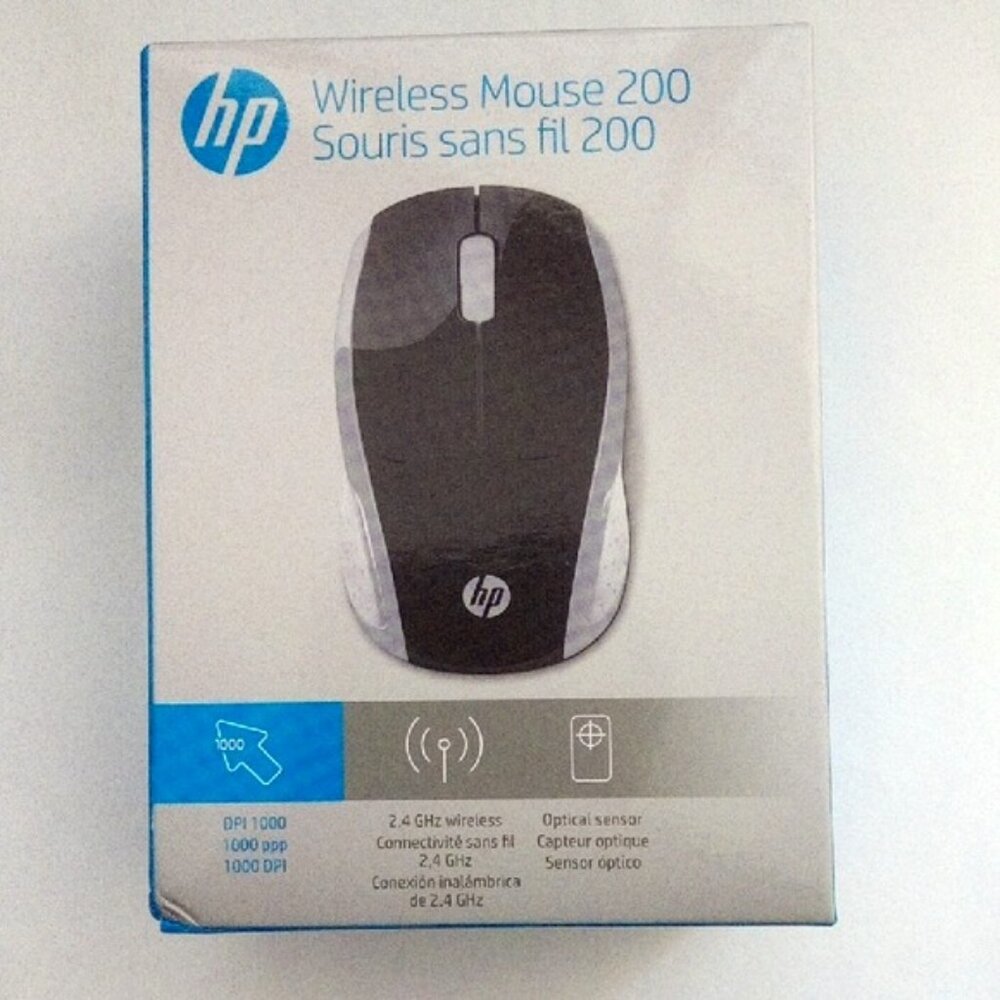 HP Wireless Mouse 200 - Black and Silver Mouse New In Sealed Box